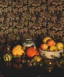 The Monkey Puzzle Tree New Black And Gold Passion Flower Wallpaper By Alexis Snell