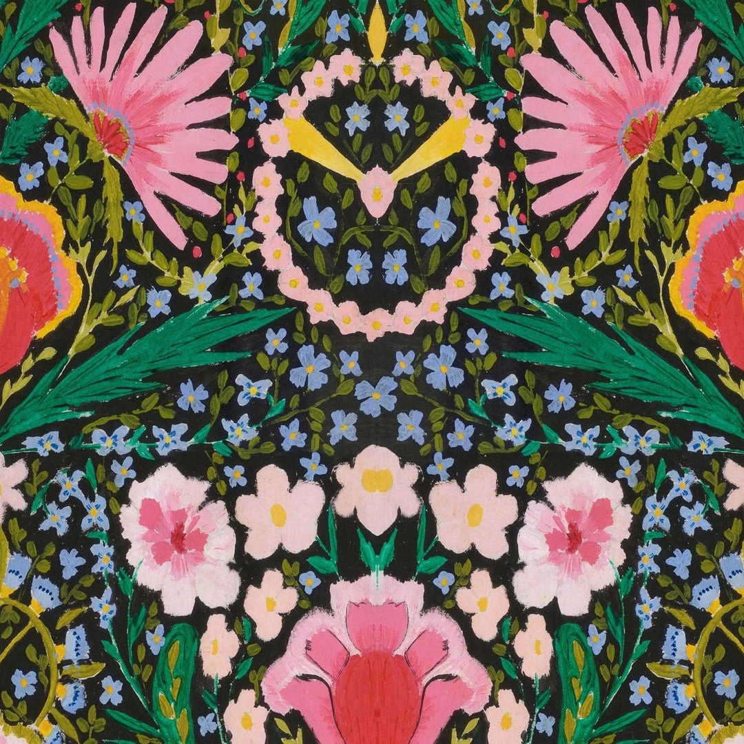 Mind The Gap Woodstock Collection - Susie Q Anthracite Floral Wallpaper | Bohemian Dream Home Decor 3 Mind The Gap Woodstock Collection, Susie Q Anthracite Wallpaper