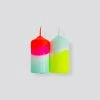 Pink Stories Neon Pillar Candles Rainbow Wings - Set Of 2 Bohemian Dream