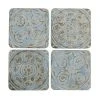 Thedesignyarduk Embossed Blue And Bronze Coasters Set Of Four New