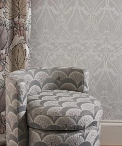 Liberty Fabrics New Deco Scallop Multi Jacquard Fabric, Pewter Dark