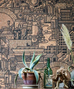 The Monkey Puzzle Tree New 'Hit The North' Superwide Cork Wallpaper By Drew Millward