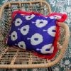 My Doris Blue & Orange Retro Silk Cushion Cushions