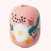 Rice By Rice Apricot Metal Candle Holder With Flowers New