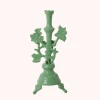 Rice By Rice Metal Candle Holder With Deer, Dusty Green New