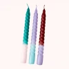 Rice By Rice Twisted Trio Of Candles, Pastel New