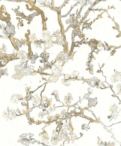 BN Van Gogh Almond Blossom Wallpaper - White Mint Floral Design | Les Jardins Royaux Collection 25 BN Van Gogh Wallpaper - Almond Blossom White Mint Les Jardins Royaux