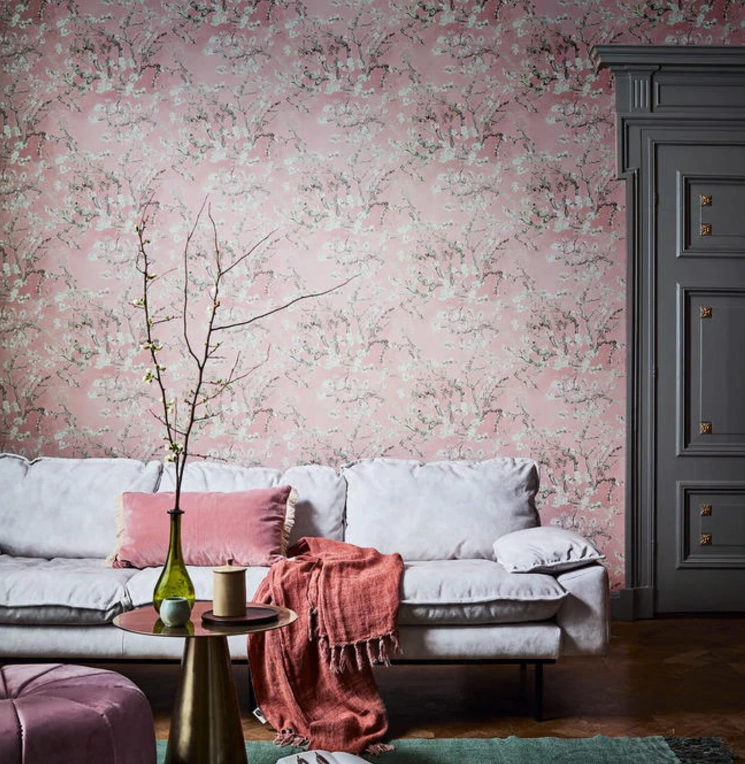 BN Van Gogh Almond Blossom Wallpaper - White Mint Floral Design | Les Jardins Royaux Collection 17 BN Van Gogh Wallpaper - Almond Blossom White Mint Les Jardins Royaux