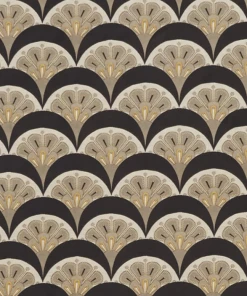Liberty Fabrics Deco Scallop Multi Jacquard Fabric, Lacquer