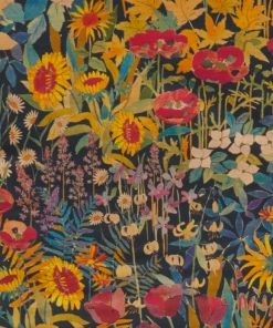 Liberty Fabrics Faria Flowers Vintage Velvet, Lichen & Marigold New