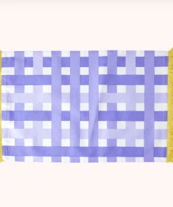 Rice By Rice Gingham Cotton Placemat In Purple & Yellow