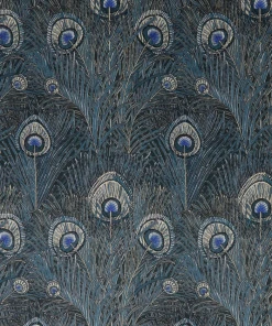 Liberty Fabrics New Hera Feather Vintage Velvet, Lapis
