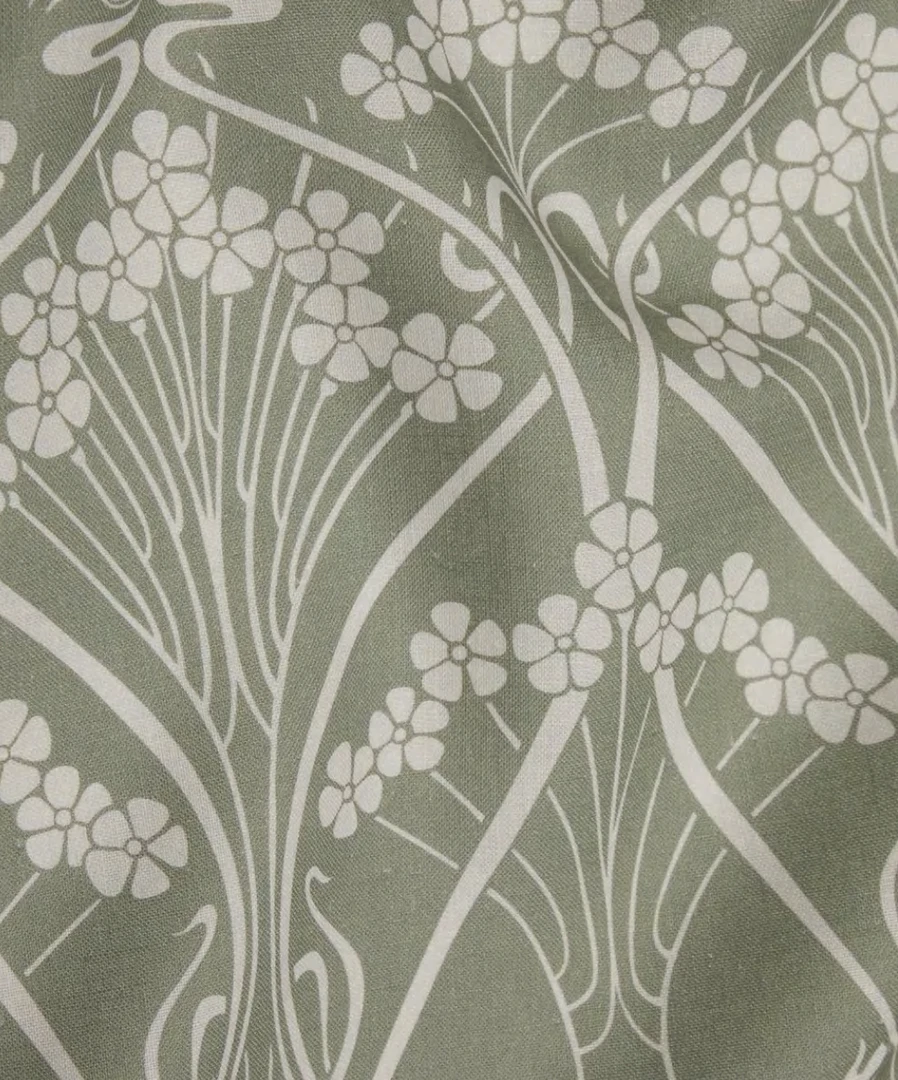Liberty Fabrics Ianthe Bloom Mono Chiltern Linen in Lichen - Floral Heritage Homeware Fabric 4 Liberty Fabrics Ianthe Bloom Mono Chiltern Linen, Lichen
