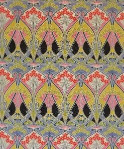 Liberty Fabrics Ianthe Bloom Multi Cotton Velvet, Lichen New