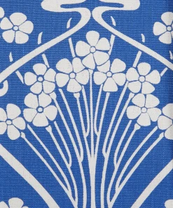 Liberty Fabrics New Ianthe Bloom Stencil Chiltern Linen, Lapis