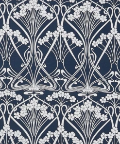 Liberty Fabrics New Ianthe Bloom Stencil Chiltern Linen, Pewter
