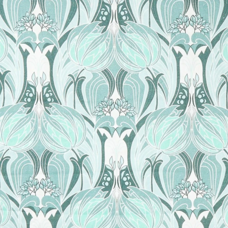 Liberty Fabrics Katherine Nouveau Emberton Linen in Jade - Bohemian Dream Collection 3 Liberty Fabrics Katherine Nouveau Emberton Linen, Jade New