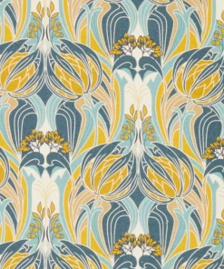 Liberty Fabrics Katherine Nouveau Emberton Linen in Jade - Bohemian Dream Collection 33 Liberty Fabrics Katherine Nouveau Emberton Linen, Jade New