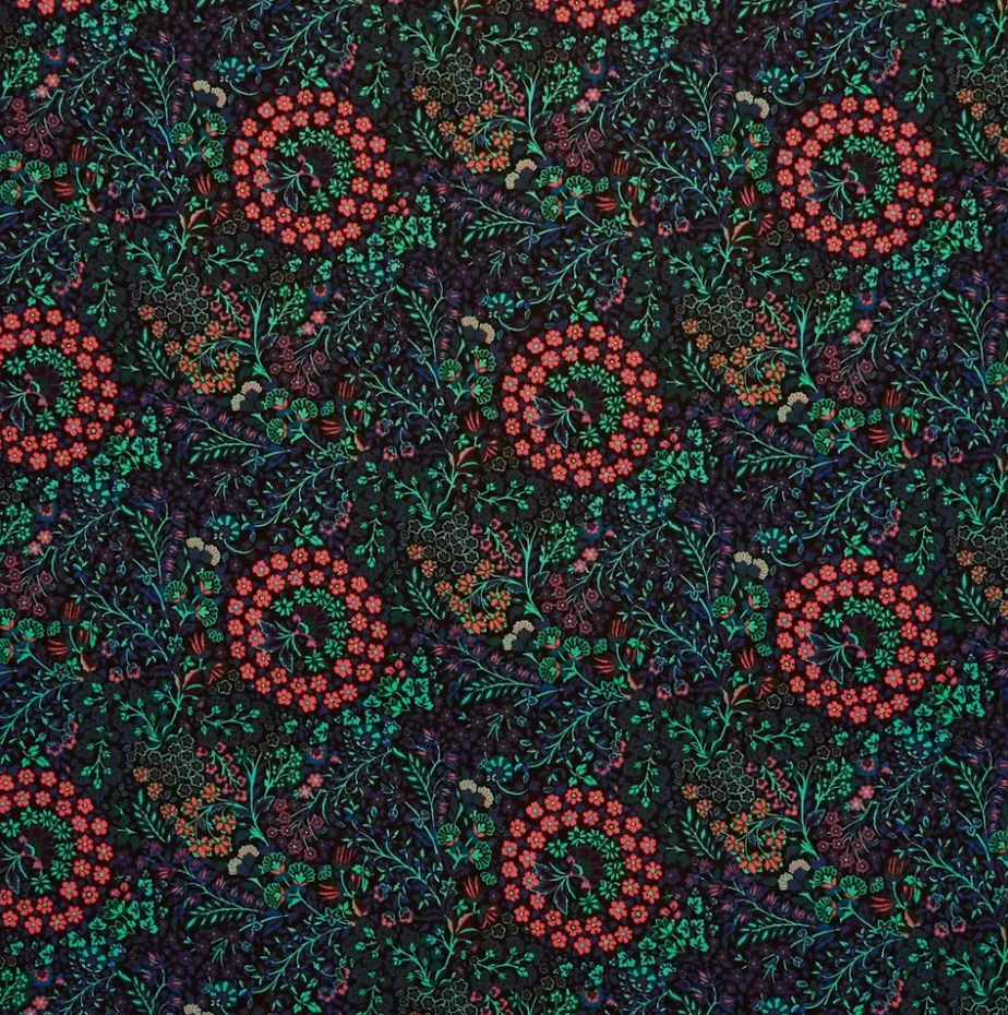 Liberty Fabrics Marquess Garden Cotton Velvet - Dragonfly New | Floral Heritage Homeware Fabric 8 Liberty Fabrics Marquess Garden Cotton Velvet, Dragonfly New