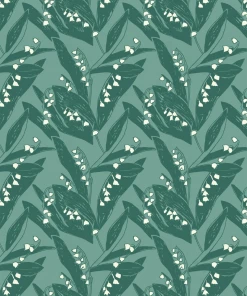 Annika Reed Studio Lily Of The Valley Wallpaper - Leaves At Midnight | Floral Block Print Wallpaper 10 Annika Reed Studio Lily Of The Valley Wallpaper, Leaves At Midnight