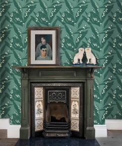 Annika Reed Studio Lily Of The Valley Wallpaper - Leaves At Midnight | Floral Block Print Wallpaper 11 Annika Reed Studio Lily Of The Valley Wallpaper, Leaves At Midnight