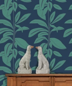 Annika Reed Studio Rubber Plant Wallpaper - Leaves At Midnight | Block Printed & Repeat Wallpapers 13 Annika Reed Studio Rubber Plant Wallpaper, Leaves At Midnight