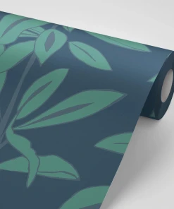 Annika Reed Studio Rubber Plant Wallpaper - Leaves At Midnight | Block Printed & Repeat Wallpapers 14 Annika Reed Studio Rubber Plant Wallpaper, Leaves At Midnight
