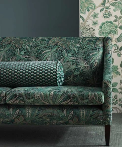 Liberty Fabrics Ottoman Spot Cut Velvet Fabric In Jade Rose & Thorn