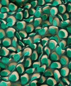 Liberty Fabrics Ottoman Spot Cut Velvet Fabric In Jade Rose & Thorn