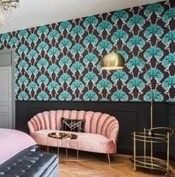 The Graduate Collection New Showgirls Wallpaper Metallic Teal & Black