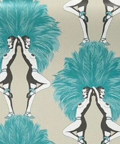 The Graduate Collection New Showgirls Wallpaper - Metallic Teal & Cream | Havana Tropicana 11 The Graduate Collection New Showgirls Wallpaper Metallic Teal & Cream