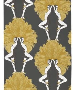 The Graduate Collection New Showgirls Wallpaper Metallic Gold Mustard & Black