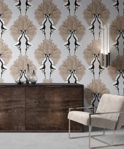 The Graduate Collection New Showgirls Wallpaper Metallic Bronze & Cream