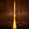 British Colour Standard Wooden Candle Holder Tall - Saffron Yellow