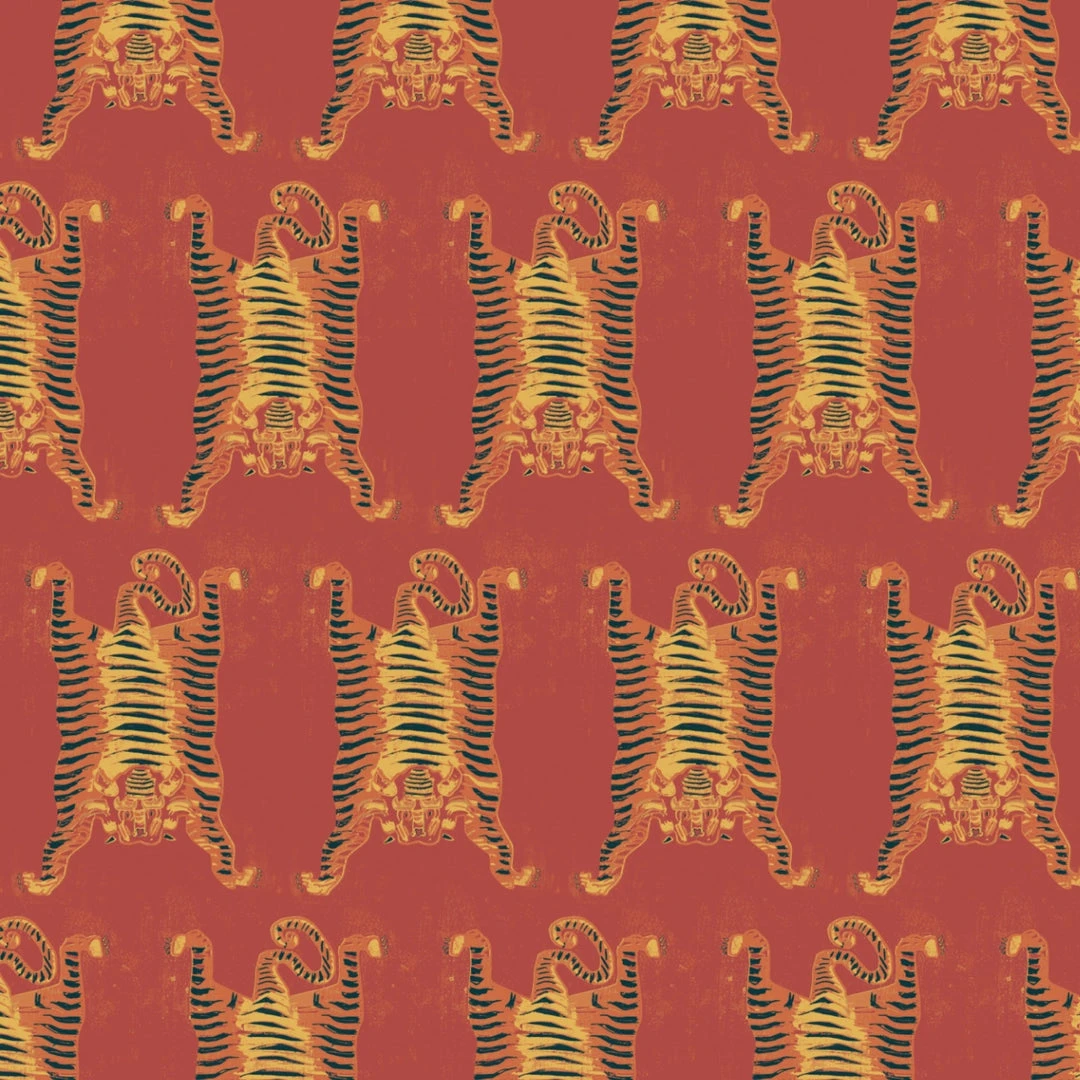 Annika Reed Studio Tibetan Tiger - Burnt Orange Linen Fabric for Home Decor 5 Annika Reed Studio Tibetan Tiger - Burnt Orange Linen