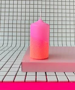 Pink Stories Neon Dip Dye Glitter Pillar Candle - Pink | Bohemian Dream Home Decor 9 Pink Stories New Neon Dip Dye Glitter Pillar Candle - Pink