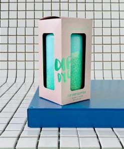 Pink Stories Neon Dip Dye Glitter Pillar Candle - Blue | Bohemian Dream Home Decor 11 Pink Stories Neon Dip Dye Glitter Pillar Candle - Blue New