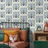 Annika Reed Studio New Pair Of Dogs Wallpaper - Delft Blue