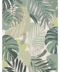 Brand Mckenzie Abstract Jungle Wallpaper, Leaf Green