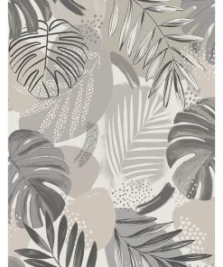 Brand Mckenzie Memphis To Miami Abstract Jungle Wallpaper, Putty Grey