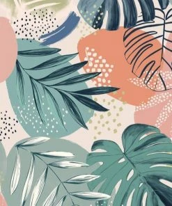 Brand Mckenzie Abstract Jungle Wallpaper, Teal Blue