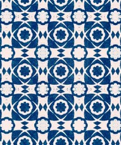 Mind The Gap Blue Skies Ahead Aegean Tiles Ultramarine Green Wallpaper