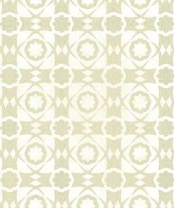 Mind The Gap Blue Skies Ahead Aegean Tiles Leather Wallpaper