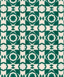 Mind The Gap Blue Skies Ahead Aegean Tiles Ultramarine Green Wallpaper