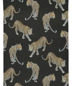 The Graduate Collection Rose & Thorn All Over Leopard Wallpaper Charcoal