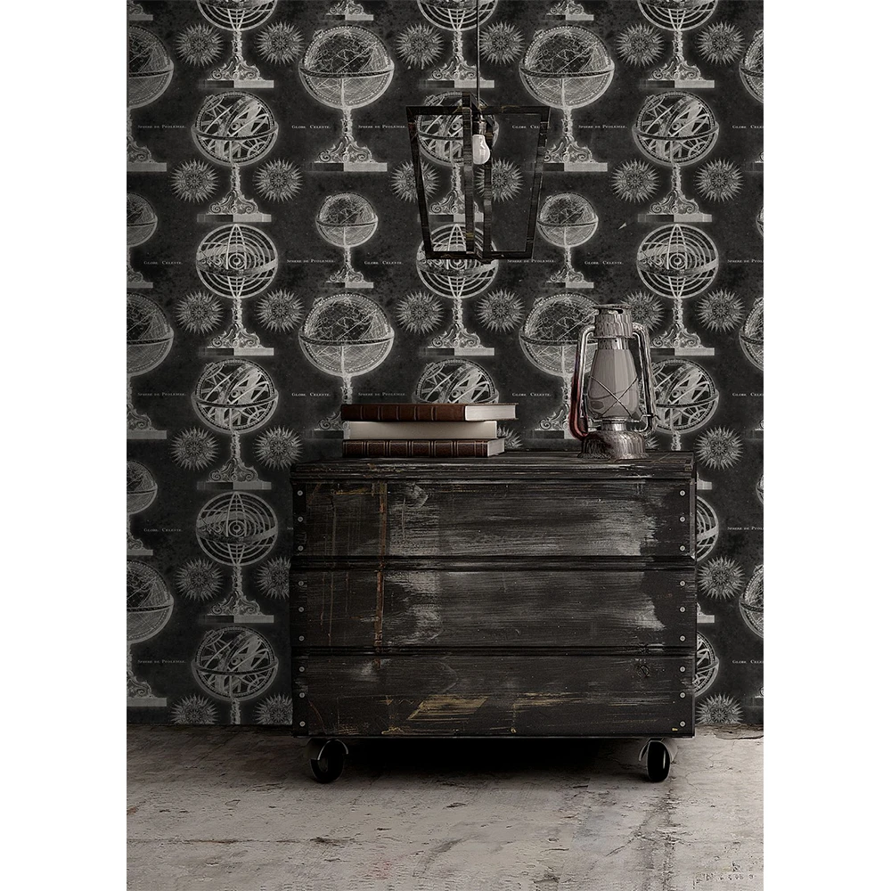 Mind The Gap Armillary Anthracite Wallpaper - The Craftsman Collection | Retrograde Design 4 Mind The Gap Armillary Anthracite Wallpaper The Craftsman