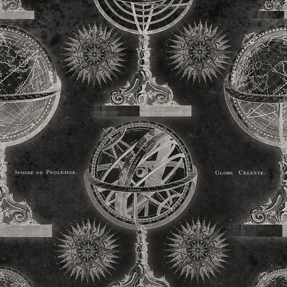 Mind The Gap Armillary Anthracite Wallpaper - The Craftsman Collection | Retrograde Design 3 Mind The Gap Armillary Anthracite Wallpaper The Craftsman