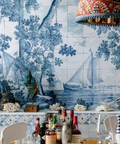 Mind The Gap Azure Mural Wallpaper Blue Skies Ahead