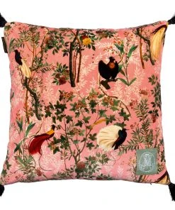 Mind The Gap The Royal Garden Pink Velvet Cushion