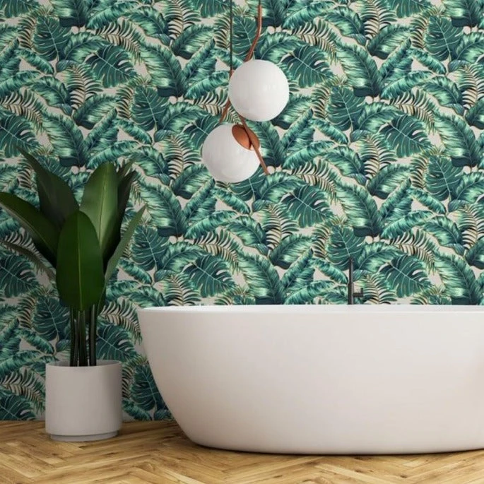 Brand Mckenzie Banana Leaves Wallpaper Blush Pink - Memphis to Miami Collection 3 Brand Mckenzie Banana Leaves Wallpaper Blush Pink Memphis To Miami